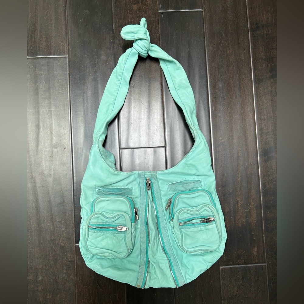 Alexander Wang Donna Leather Hobo Bag - Mint Green / Aqua / Turquoise